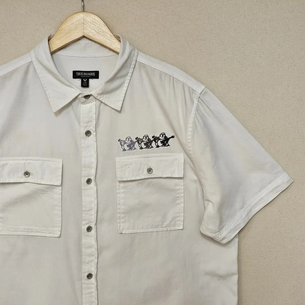 True Religion Short Sleeve Triple Needle Shirt L
